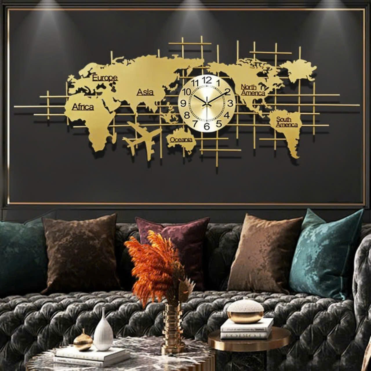 Đồng hồ decor bản đồ độc đáo